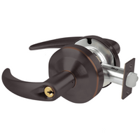Schlage ND80PD-OME-643E storeroom cylindrical lock, dark bronze Omega lever with keyed cylinder