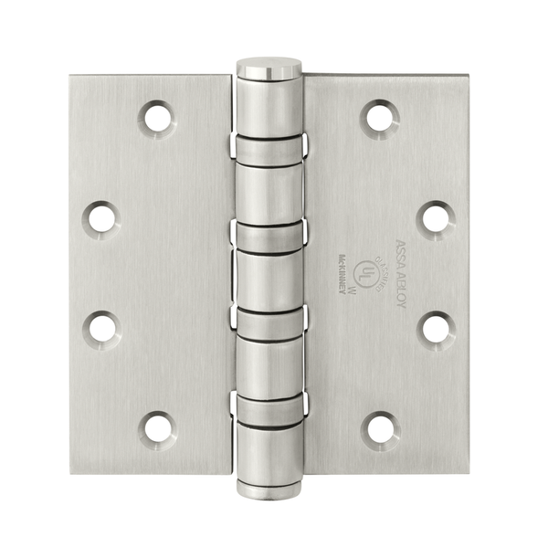 McKinney T4B3786-6x5-US26D Full Mortise Heavy Weight Hinge, Wide Throw, Five Knuckle Bearing, 6" x 5", Satin Chrome Finish