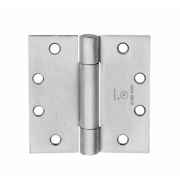 McKinney TA386 4-1/2 X 4-1/2-US32D Full Mortise Three Knuckle Concealed Bearing Hinge, Heavy Weight, 4 1/2" x 4 1/2" Square Corner, 630 Satin Stainless Steel Finish