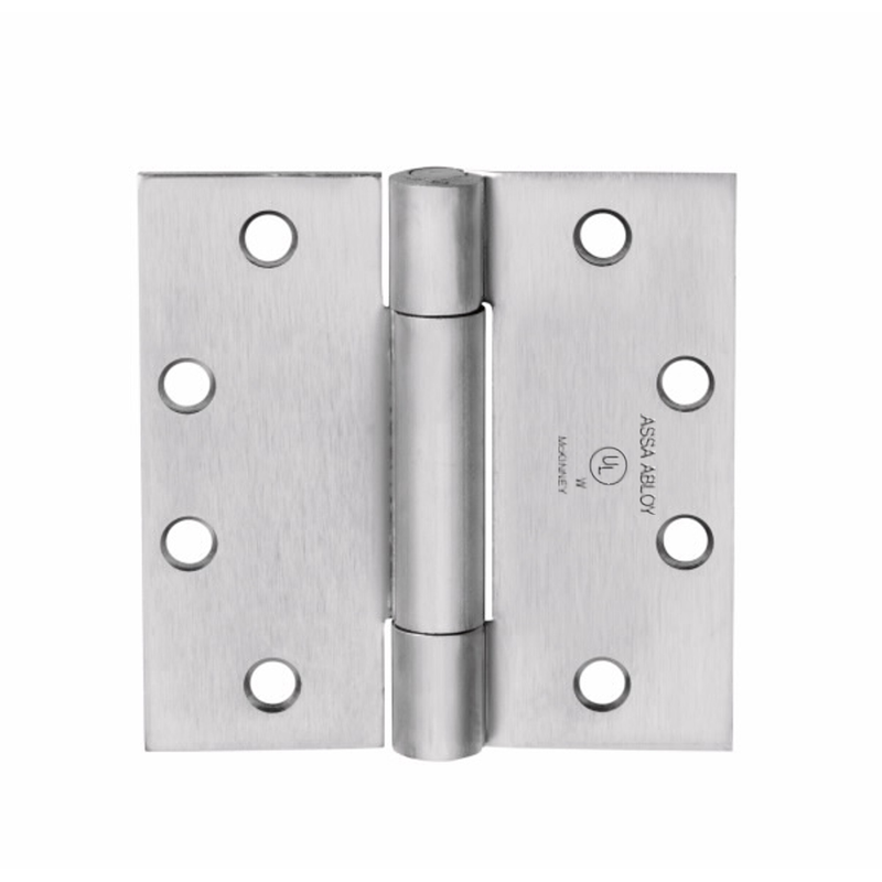 McKinney TA386 4-1/2 X 4-1/2-US32D Full Mortise Three Knuckle Concealed Bearing Hinge, Heavy Weight, 4 1/2" x 4 1/2" Square Corner, 630 Satin Stainless Steel Finish