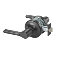 Accentra TB4701LN BSP passage cylindrical lockset, Reflections lever, matte black finish, non-keyed with latch