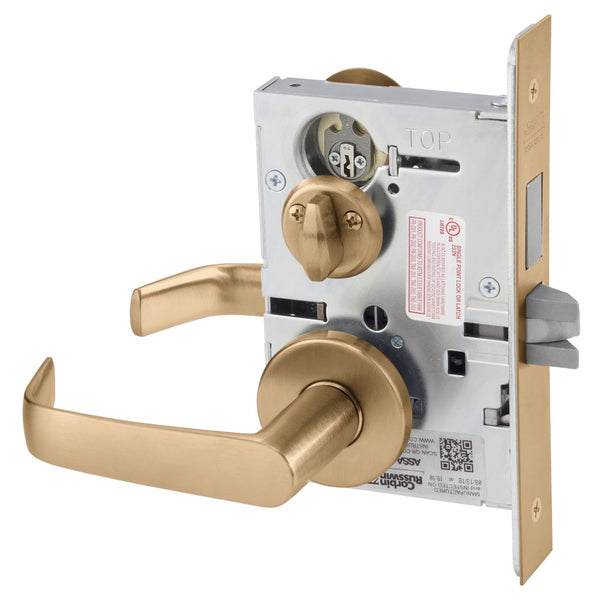 Corbin Russwin ML2030-NSA Privacy Bedroom or Bathroom Mortise Lock, Newport Lever, A Rose