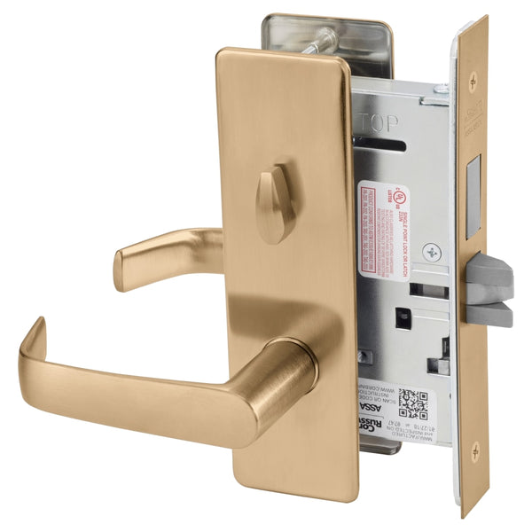 Corbin Russwin ML2030-NSM Privacy Bedroom or Bathroom Mortise Lock, Newport Lever, M Escutcheon