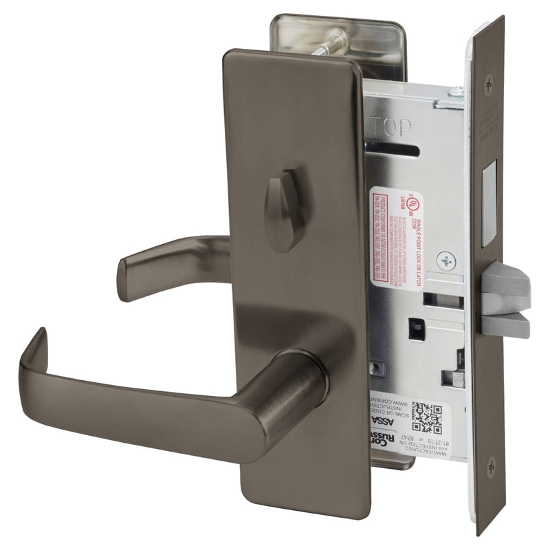 Corbin Russwin ML2030-NSM Privacy Bedroom or Bathroom Mortise Lock, Newport Lever, M Escutcheon