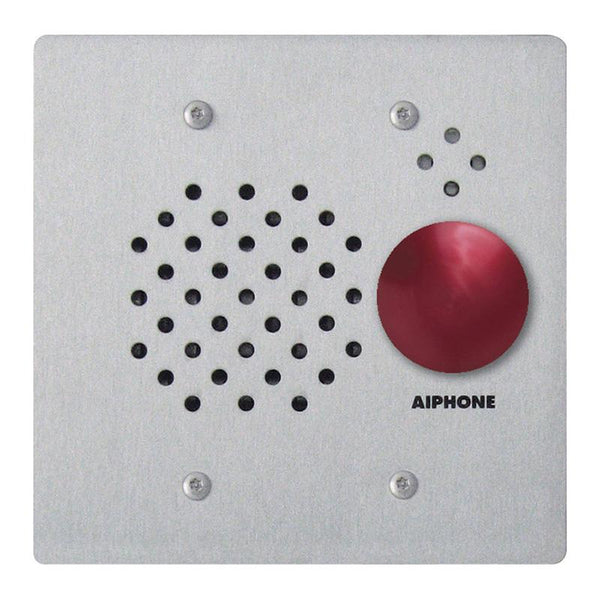 Aiphone IE-SSR Flush Mount 2-Gang Sub Station W/ Red Mushroom Button