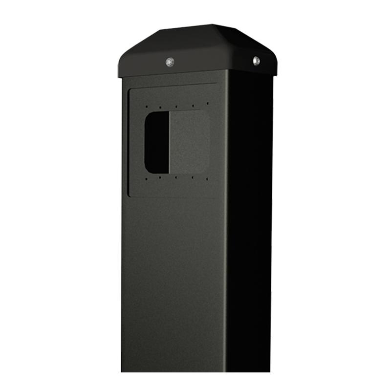 BEA Push Plate Bollard, Powder Coated Carbon Steel, accommodates 4.5 In. and 4.75 In. Square and 4.5 In. Round and Vestibule plates