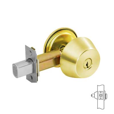 Corbin Russwin DL2213 Cylindrical Single Cylinder Deadlock, L4 Keyway, Keyed Random, [2] Change Keys, Non-Handed.