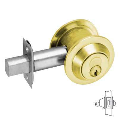 Corbin Russwin DL3013 Single Cylinder Deadlock, Conventional Cylinder. L4 Keyway, Keyed Random, [2] Change Keys, Non-Handed.