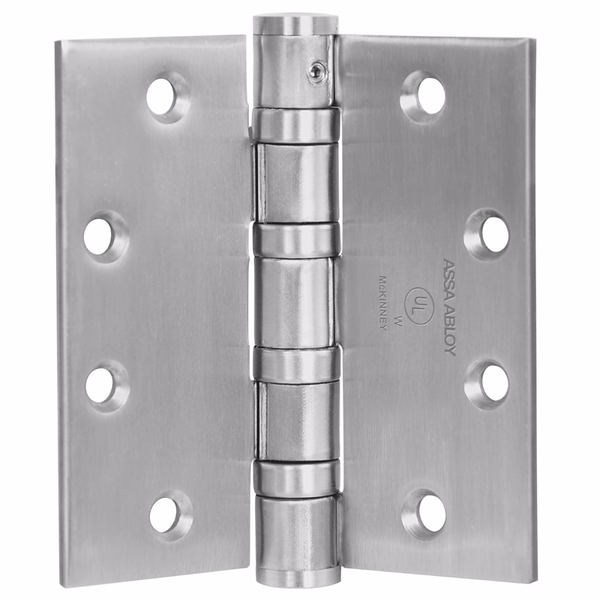 McKinney T4A3386 4.5x4.5 Five Knuckle Hinge Full Mortise Heavy Weight Non-Removable Pin Stainless Steel
