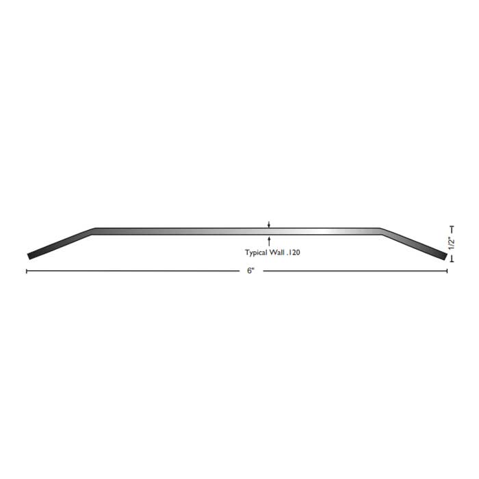 NGP 612SS Stainless Steel Threshold, 1/2" High, 6" wide, Type 304 Brus