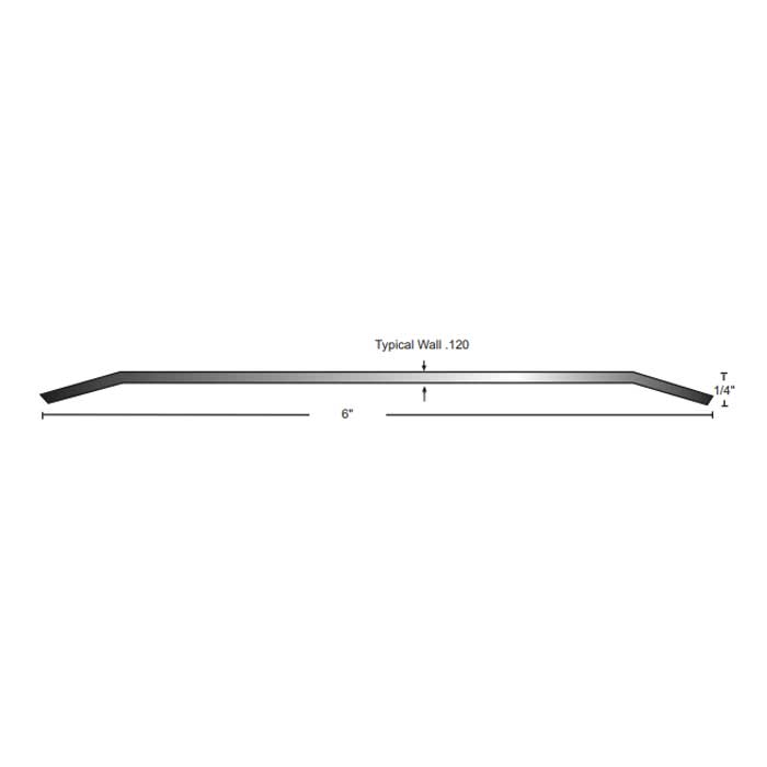 NGP 613SS Stainless Steel Threshold, 1/4" High, 6" wide, Type 304 Brus