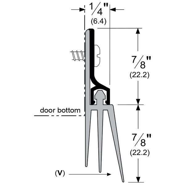 Pemko 57AV-36 Door Bottom Sweep dimensions