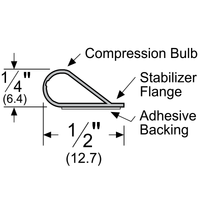 Pemko S88TAN Silicone Adhesive-Backed Fire-Smoke Gasketing Tan Color dimensions