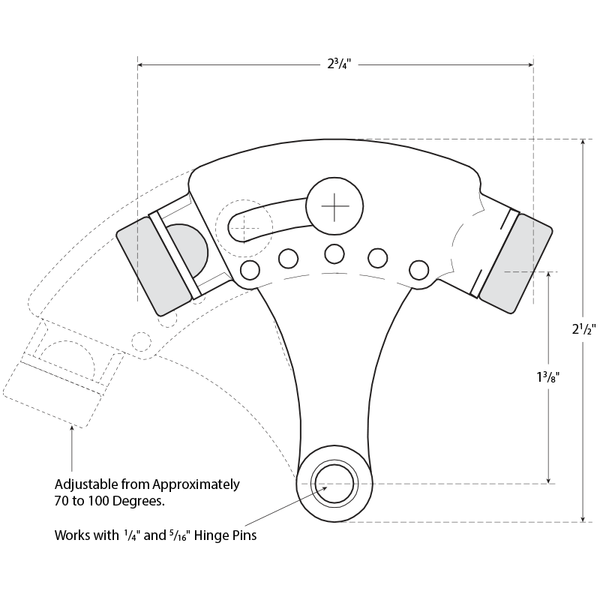 Rockwood 528 Heavy Duty Hinge Pin Stop dimensions