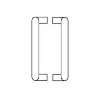 Rockwood BF158-BTB-US32D 90 Degree Offset Pair Of Door Pulls [2], 12" CTC, Mounted Back To Back Satin Stainless Steel Finish