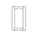 Rockwood BF157-BTB-315, 90 Degree Offset Pair Of Door Pulls [2], 10" CTC, 1" Dia, 11" Overall, 3 1/2" Projection, Black Anodized Finish