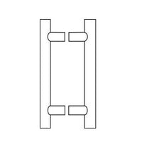 Rockwood RM3301-BTB MegaTek Straight Door Pulls, US32D, 2 Post 12" CTC-24" O.A. Length, Square Ends, Back To Back Mounting, 630 Satin Stainless Steel