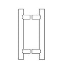 Rockwood RM3301-BTB MegaTek Straight Door Pulls BSP, [2] Post 60" CTC-72" O.A. Length, Square Ends, Back To Back Mounting, Black Suede Powder Coated