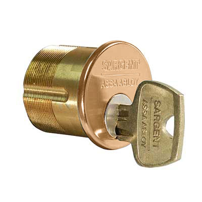 Sargent 41-RL-US10 Mortise Cylinder, 1 1/8 Length RL Keyway, Keyed Random [2] Keys, Satin Bronze