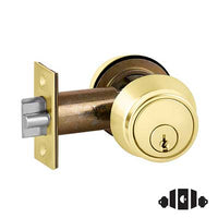 Schlage B252P6 Double Cylinder Deadlatch, Conventional 6-Pin Cylinder, Keyed Random, [2] Keys, 2-3/8" Backset, 2 3/4 T Strike, Grade 2