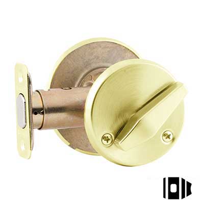 Schlage B581 Door Bolt, Inside Turn x Blank Plate, Adjustable 2-3/8" and 2-3/4" Backset, Grade 2