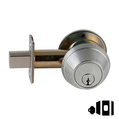 Schlage B661P6 One-Way Deadbolt, Cylinder Outside x Blank Plate Inside, 2-3/4" Backset, Conventional 6-Pin Cylinder, Keyed Random [2] Keys