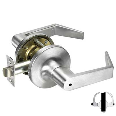 Yale 5425LN Hospital Privacy Function Cylindrical Lock 2-3/4" Backset, 4-7/8" Strike, Grade 1, US26D/626 Satin Chrome Finish, Select Lever Option