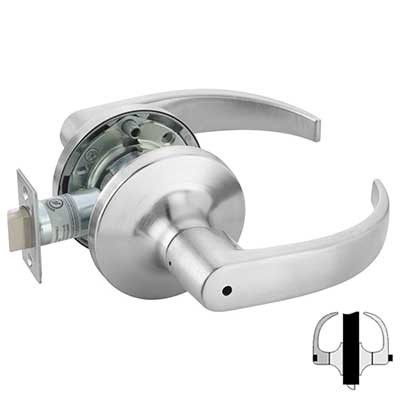 Accentra 5302LN 626 Privacy Function Cylindrical Lock - 2-3/4" Backset, US26D/626 Satin Chrome Finish