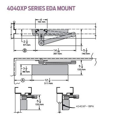 LCN 4040XP EDA Door Closer Heavy Duty Surface Mounted
