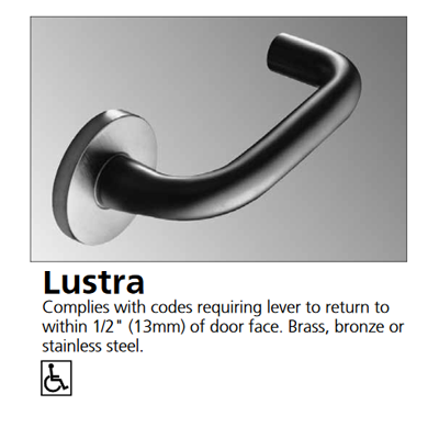 Lustra Lever - Corbin Russwin ML2051 Mortise Lever Lock set Entrance or Office Function