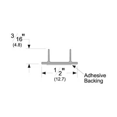 Pemko S772BL-25 double fin self adhesive astragal